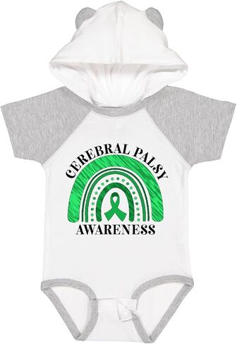 inktastic Cerebral Palsy Awareness- Green Ribbon Rainbow Baby Bodysuit in Saudi Arabia