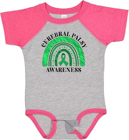 inktastic Cerebral Palsy Awareness- Green Ribbon Rainbow Baby Bodysuit in Saudi Arabia