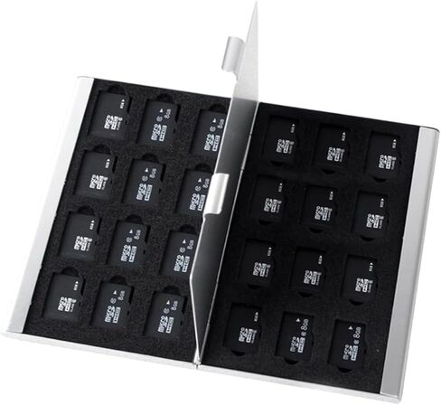 حامل صندوق تخزين بطاقة الذاكرة من الألومنيوم الفضي لـ 24 بطاقة TF Micro SD واستبدال OEM الجديد 2026 عالي لمكونات إلكترونية موثوقة ودقة وأداء مستقر in Kuwait