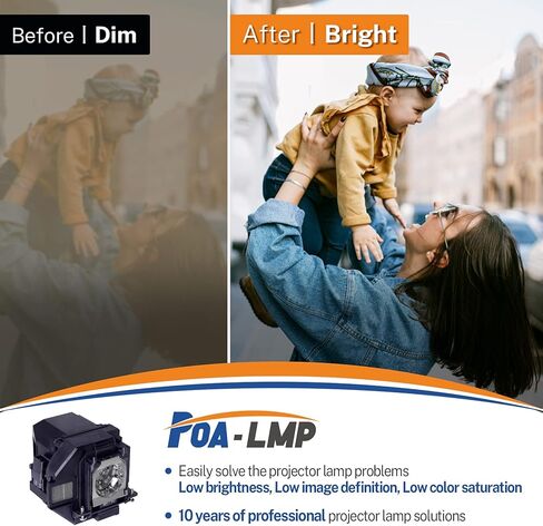 مصباح بروجيكتور بديل لـ ELPLP96 V13H010L96 EPSON PowerLite X39 W39 S39 109W Home Cinema 880 760 660 2150 2100 1060 1080 EX3260 EX5260 EX7260 EX9210 EX9220 VS260 VS250 VS350 VS355 EB-X41 in Kuwait