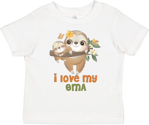 تي شيرت Inktastic Sloth I Love My Oma للأطفال الصغار in Kuwait