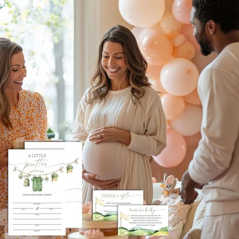 A Little Putter is on the Way Golf Baby Shower Invitations for Girl Boy، Golf Boy Girl Baby Shower يدعو تذاكر يانصيب الحفاضات، بطاقات طلب الكتاب تملأ فارغة (25 قطعة ومغلفات)/مجموعة-09 in Kuwait