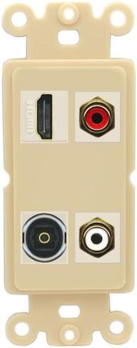 RiteAV 2 Port RCA (أحمر-أبيض) 1 HDMI Toslink-لوحة حائط بصرية - الروك [أبيض] in Saudi Arabia