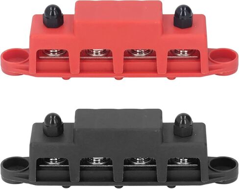 Power Distribution Block, 4 Terminal Bus Bar, 250A 48V DC, ABS Zinc Alloy Brass Materials, for Automotive RV Boat Marine Electrical Equipment in Saudi Arabia