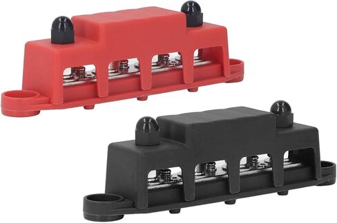 Power Distribution Block, 4 Terminal Bus Bar, 250A 48V DC, ABS Zinc Alloy Brass Materials, for Automotive RV Boat Marine Electrical Equipment in Saudi Arabia