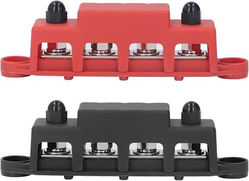 Power Distribution Block, 4 Terminal Bus Bar, 250A 48V DC, ABS Zinc Alloy Brass Materials, for Automotive RV Boat Marine Electrical Equipment in Saudi Arabia