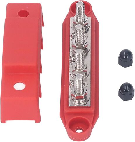 Power Distribution Block, 4 Terminal Bus Bar, 250A 48V DC, ABS Zinc Alloy Brass Materials, for Automotive RV Boat Marine Electrical Equipment in Saudi Arabia