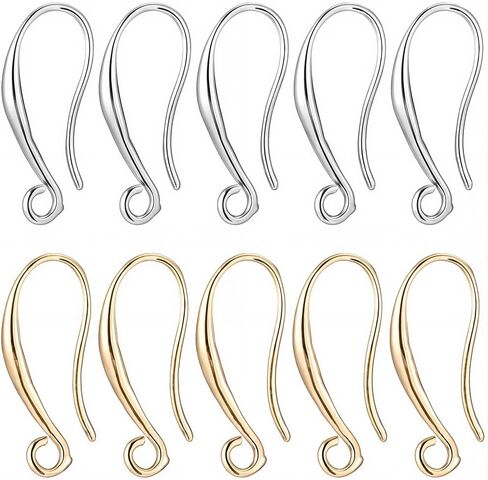 Beebeecraft 1 Box 40Pcs Gold Earring Hooks for Jewelry Making 18K Gold Plated Brass French Ear Wires for DIY Earring Craft in Saudi Arabia