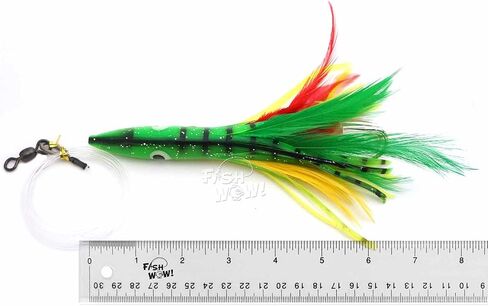 5pcs Fish WOW! 6" Fishing Tuna Clone Feather Rig 6 inch Trolling 3oz Bullet Weighted Head Lure - Mexican Flag in Saudi Arabia
