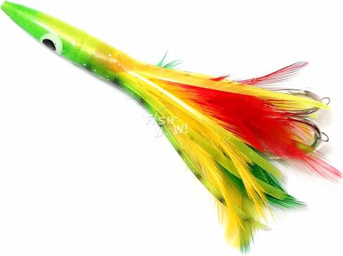 5pcs Fish WOW! 6" Fishing Tuna Clone Feather Rig 6 inch Trolling 3oz Bullet Weighted Head Lure - Mexican Flag in Saudi Arabia