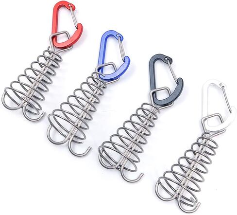 Alnicov 10PCS Square Deck Anchor Pegs,Tent Awning Anchor with D-Shaped carabiners for Camping Outdoor Timber Deck Plank Random Color in Saudi Arabia