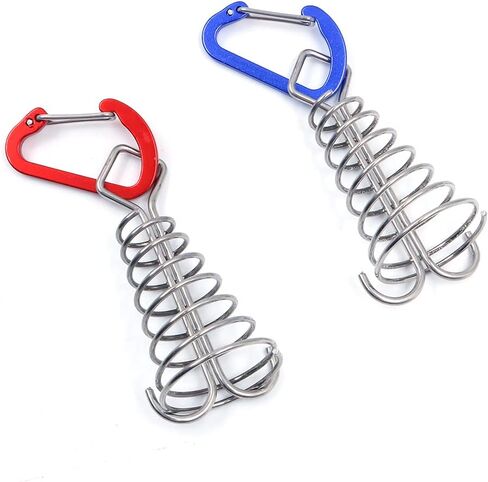 Alnicov 10PCS Square Deck Anchor Pegs,Tent Awning Anchor with D-Shaped carabiners for Camping Outdoor Timber Deck Plank Random Color in Saudi Arabia