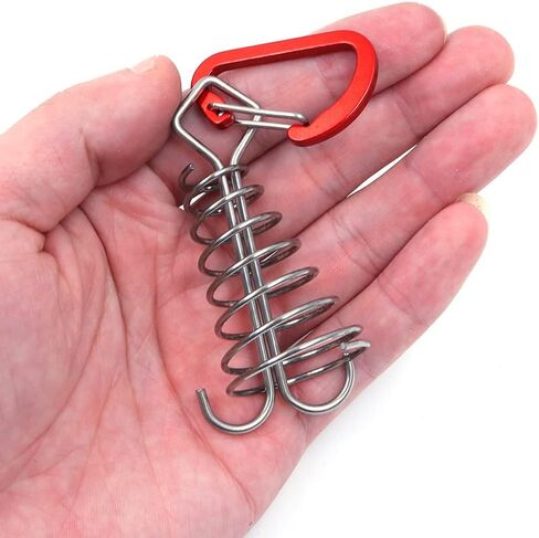 Alnicov 10PCS Square Deck Anchor Pegs,Tent Awning Anchor with D-Shaped carabiners for Camping Outdoor Timber Deck Plank Random Color in Saudi Arabia