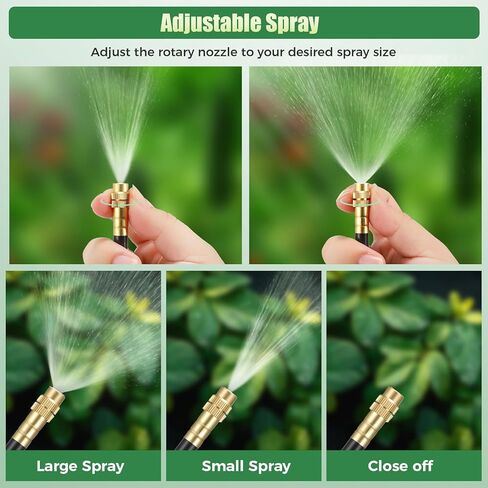 Yizhet Garden Irrigation System, 20m/65ft PU Hose Irrigation System with Mist Function Pure Copper Universal Head, Mist Cooling and Watering Set for Garden, Greenhouse, Terrace, Balcony in Kuwait