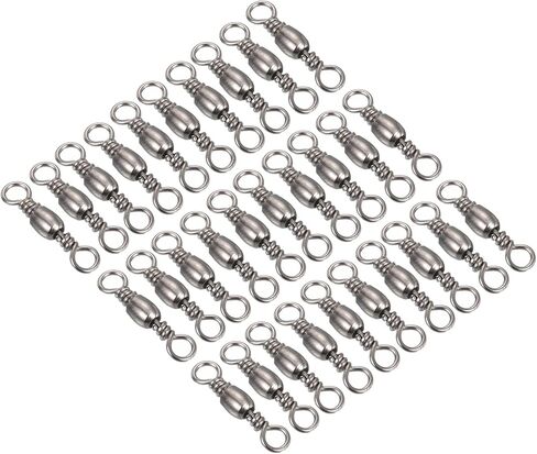 Fishing Barrel Swivel, 50Pcs 46lb Carbon Steel Solid Ring Terminal Tackle, Black in Saudi Arabia