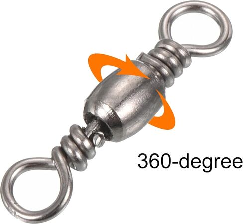 Fishing Barrel Swivel, 50Pcs 46lb Carbon Steel Solid Ring Terminal Tackle, Black in Saudi Arabia