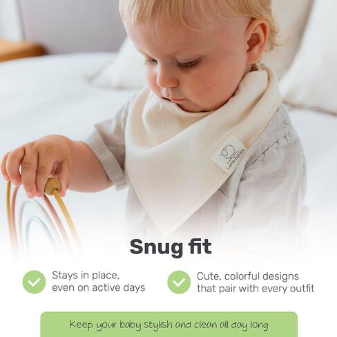 Bandana Cotton Baby Bibs, Ultra Soft Stylish and Lightweight Absorbent Design for Milk Dribbles Burps and Spills in Saudi Arabia