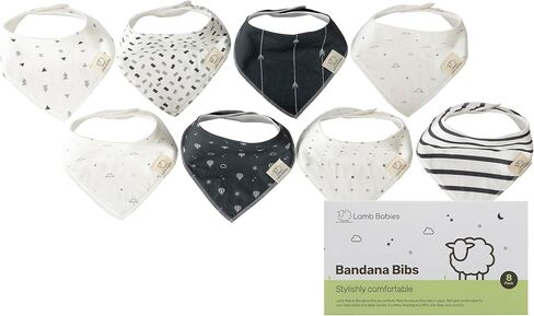 Bandana Cotton Baby Bibs, Ultra Soft Stylish and Lightweight Absorbent Design for Milk Dribbles Burps and Spills in Saudi Arabia