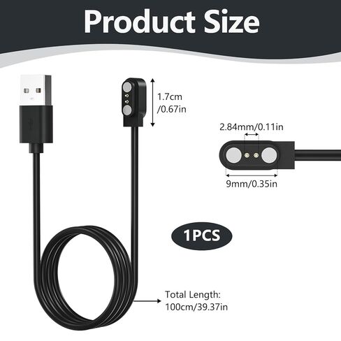 حزمة من قطعتين متوافقة مع شاحن الساعة الذكية CMF Watch 3 Pro/Pro 2 / Pro من Meliya، سلك كابل شحن USB مغناطيسي بديل لـ CMF من Nothing Smart Watch in Kuwait