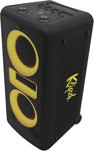 مكبر صوت Klipsch New York Music City Party - مكبرات صوت مزدوجة احترافية مقاس 8 بوصات، وخمسة إعدادات لعرض الضوء، وعمر بطارية يصل إلى 12 ساعة، وعجلات ترولي، وميكروفون متضمن! in Kuwait