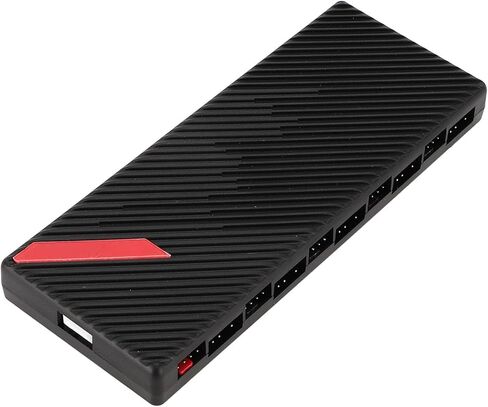 10 Port ARGB Fan Hub with Magnetic Base 5V 3 Pin PWM PC Lighting Controller for Computer Case Cooling in Saudi Arabia
