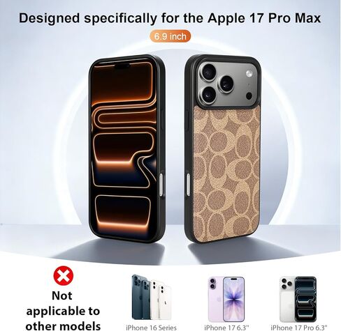 Magnetic Detachable Wallet Case for iPhone 17 Pro Max, Luxury PU Leather with Card Slots, Kickstand, Wrist Strap, MagSafe Compatible, 6.9-Inch Khaki in Saudi Arabia