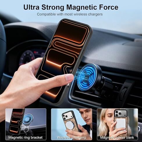 Magnetic Detachable Wallet Case for iPhone 17 Pro Max, Luxury PU Leather with Card Slots, Kickstand, Wrist Strap, MagSafe Compatible, 6.9-Inch Khaki in Saudi Arabia