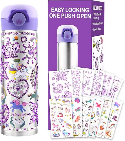 Christmas Gifts for Girls 5 6 7 8 9 10 11 Years-Decorate Your Own Water Bottle Kits for Girls, Fun DIY Drinking Bottle Arts Crafts for Teen Kids Ages 4-12, School Birthday Gifts with Sticker in Saudi Arabia