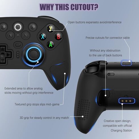 غطاء حماية من السيليكون من FIOPAZ لجهاز 8Bitdo Ultimate 2، حافظة واقية مقاومة للغبار/العرق لجهاز 8bitdo Ultimate 2 ملحقات وحدة التحكم اللاسلكية/البلوتوث، أسود in Kuwait