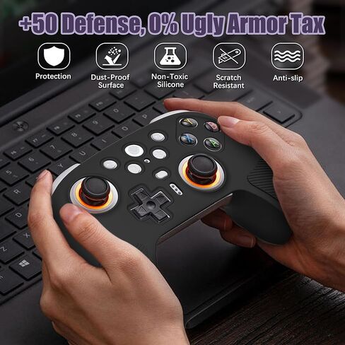 غطاء حماية من السيليكون من FIOPAZ لجهاز 8Bitdo Ultimate 2، حافظة واقية مقاومة للغبار/العرق لجهاز 8bitdo Ultimate 2 ملحقات وحدة التحكم اللاسلكية/البلوتوث، أسود in Kuwait