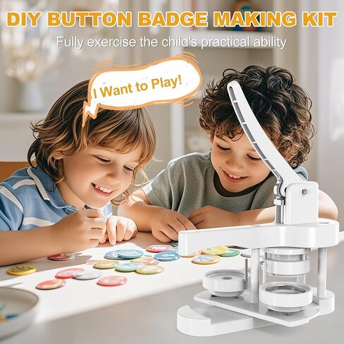 آلة صانع الأزرار ، آلة الزر اضغط ، طابعة آلة الأزرار لأزرار DIY ، آلة صانع دبوس التثبيت خالية من التثبيت مع مستلزمات صانع الأزرار 50pcs (58 مم/2.25 بوصة) in Saudi Arabia