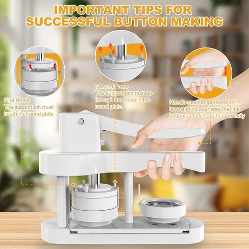 آلة صانع الأزرار ، آلة الزر اضغط ، طابعة آلة الأزرار لأزرار DIY ، آلة صانع دبوس التثبيت خالية من التثبيت مع مستلزمات صانع الأزرار 50pcs (58 مم/2.25 بوصة) in Saudi Arabia