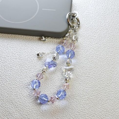 Cell Phone Charm, Handmade Wrist Strap Chain Lanyard with Natural Crystal, Beaded Phone Strap Lanyard Set for Women in Saudi Arabia