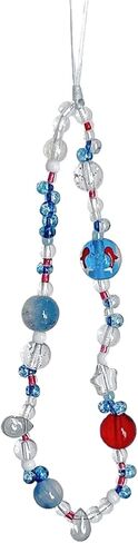 Beaded Camera Wrist Strap Cute Digital Camera Charm Lanyard Phone Charms Strap Beaded Camera Chain for Phone in Saudi Arabia