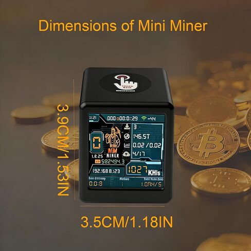 Bitcoin Lottery Miner,NM-TV Crypto Lucky Mini One Shot Solo Miner Touchable 1.54 inch Smart Display ESP32 Development Board Small Desktop Clock 1060 KH/s Hashrate, As a Gift (Black) in Saudi Arabia
