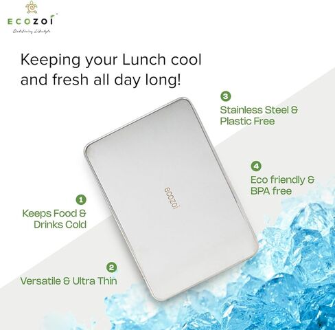 ecozoi Stainless Steel Lunch Chillers - Ice Packs for Lunch Bags, Lunch Boxes, Bento Boxes and Coolers in Saudi Arabia