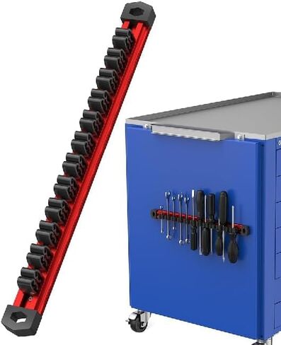 Preciva 3 PCS Magnetic Tool Holder with 36 Sliding Clips, Triple Strong Magnets & Aluminum Rails, Compact Screwdriver Organizer and Wrench Organizer for Garage Workshop Tool Box Storage in Saudi Arabia