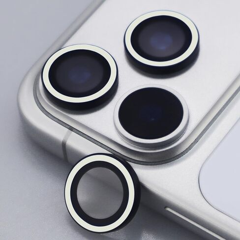 واقي عدسة الكاميرا المضيء لهاتف iPhone 17 Pro / 17 Pro Max بحلقة معدنية من الزجاج المقوى يتوهج في الظلام (6 قطع) (ملون، لهاتف iPhone 17 Pro/17 Pro Max) in Kuwait