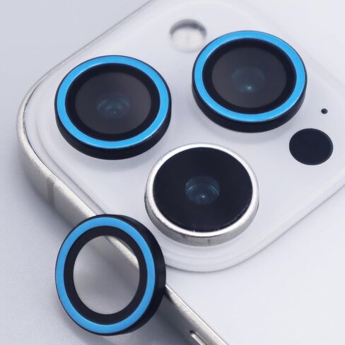 Luminous Camera Lens Protector for iPhone 15 Pro / 15 Pro Max Metal Ring Tempered Glass Glow in The Dark Lens Cover (6PCS) (Colorful, for iPhone 15 Pro/15 Pro Max) in Saudi Arabia