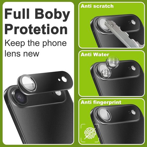 2-Pack Shatterproof Camera Lens Protector for iPhone 17 Air |AR Tempered Glass Strong Adsorption Metal Camera Cover Screen(Light Blue) in Saudi Arabia