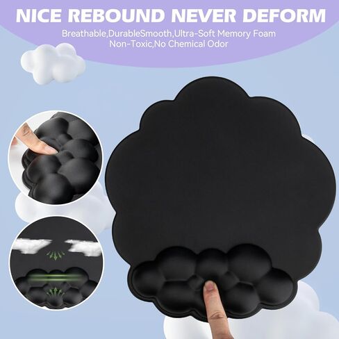 Cloud Wrist Rest Keyboard - Keyboard Cloud Wrist Rest Mouse, Desktop Cloud Wrist pad Sliding Base Typing Pain Relief, Non-Slip Base, Cloud Wrist Rest is Suitable for Home, Office, Computer Games in Saudi Arabia