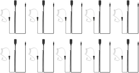 Retevis RB48 Walkie Talkie Earpiece with Mic 1 Pin 2.5mm, VOX, Coiled Cord, Compatible RB48 RT49 RT49B RT49P Two Way Radio, Acoustic Tube Two Way Radio Earpiece(10 Pack) in Saudi Arabia