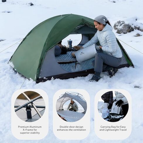 Naturehike 4 Season Tent,Waterproof 2 Person Backpacking Tent, Four Season Tents for Cold Weather Winter Camping in Saudi Arabia