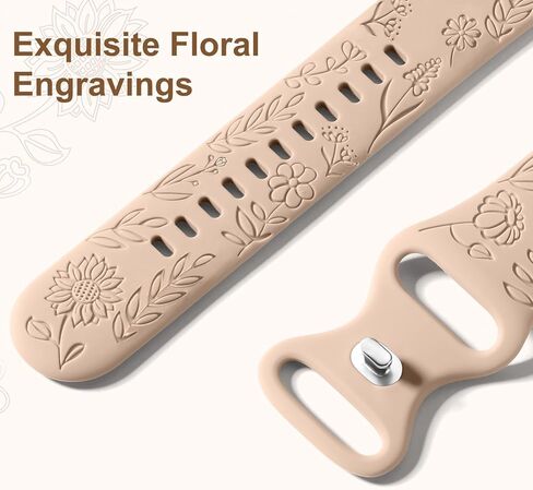 5 Pack 22mm Floral Engraved Watch Bands Compatible with Garmin Venu 3 /Venu 2 / Venu 4 45mm /Vivoactive 4, Soft Silicone Sport Straps for Garmin Forerunner 255/265 Women in Saudi Arabia