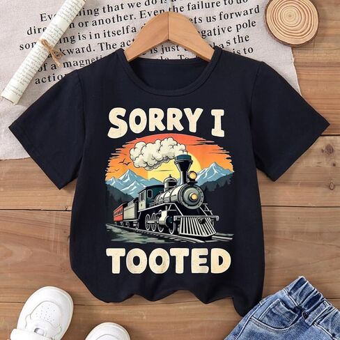 Train T Shirt Cotton Summer Short Sleeve Crew Neck Undershirts T Shirts Boy Girl Toddler Kids Casual Daily Wear in Saudi Arabia