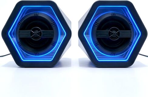 PC Gaming Speakers Maximum 50W for Laptop Mac Desktop Computer Woofer Speakers Bluetooth USB AUX Inputs RGB Lights Multimedia Speakers in Saudi Arabia