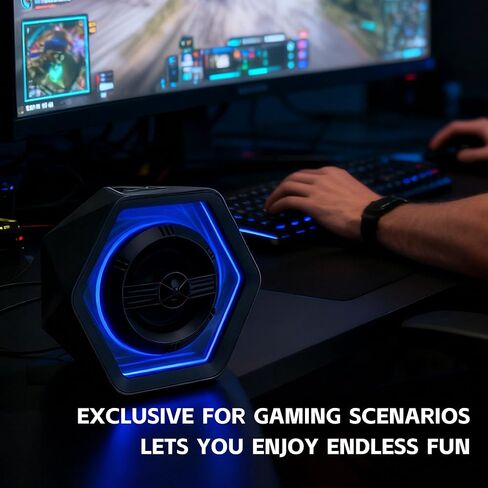 PC Gaming Speakers Maximum 50W for Laptop Mac Desktop Computer Woofer Speakers Bluetooth USB AUX Inputs RGB Lights Multimedia Speakers in Saudi Arabia