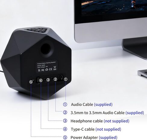 PC Gaming Speakers Maximum 50W for Laptop Mac Desktop Computer Woofer Speakers Bluetooth USB AUX Inputs RGB Lights Multimedia Speakers in Saudi Arabia