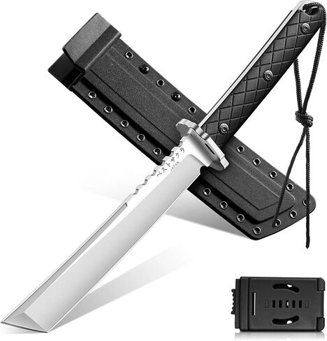 Purple Dragon Japanese Tanto Knife - D2 Steel Fixed Blade Knife with Sheath, Cool Survival Knives with Full Tang Handle, Bushcraft Knives for Outdoor Camping, Gifts for Men in Kuwait