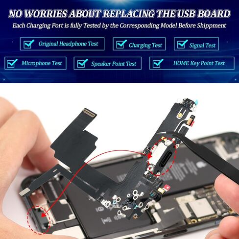 Replacement for iPhone 15 Pro Charging Port Dock Connector for iPhone 15 Pro A3102 A2848 A3101 A3104 Charging Port Replacement USB Charger Board Flex Cable Assembly Accessories with Repair Tools in Saudi Arabia